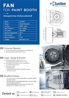 พัดลมอุตสาหกรรมระบบห้องพ่นสี